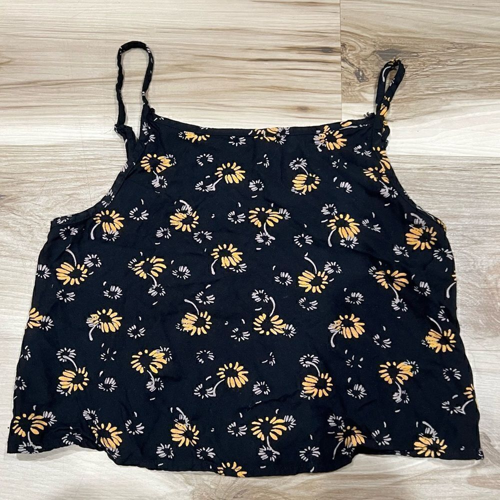 Anthropologie Kimchi Blue Sunflower Cropped Tank Top Women’s XS